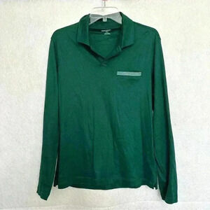 UNTUCKit Long Sleeves Collared Button Front Pocket Mens Size Small Green